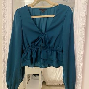 Dark teal ribbed long sleeve